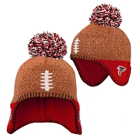 Infant Brown Atlanta Falcons Football Head Knit Hat with Pom