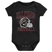 Infant Red/Black/Gray Atlanta Falcons Born to Be 3-Pack Bodysuit Set