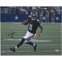 Kyle Pitts Atlanta Falcons Autographed 16" x 20" Black Jersey Running Photograph