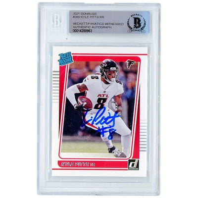 Kyle Pitts Atlanta Falcons Autographed 2021 Donruss Rated Rookies #260 Beckett Fanatics Witnessed Authenticated Rookie Card