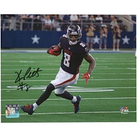 Kyle Pitts Atlanta Falcons Autographed 8" x 10" Black Jersey Running Photograph
