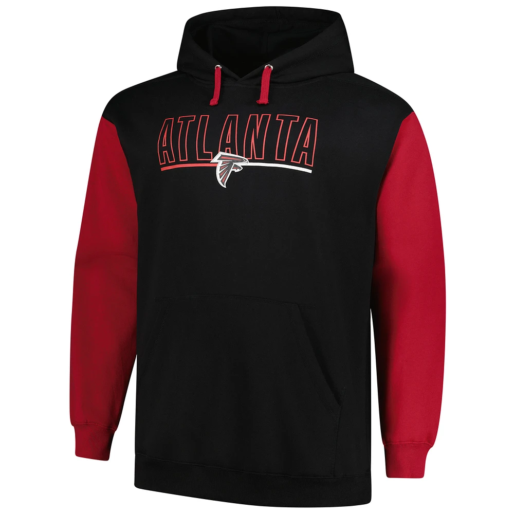 Sweat à capuche noir Fanatics Atlanta Falcons Big & Tall Outline pour hommes