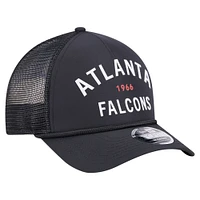 Casquette ajustable New Era noire Atlanta Falcons Active Minimalist M-Crown A-Frame 9FORTY pour homme