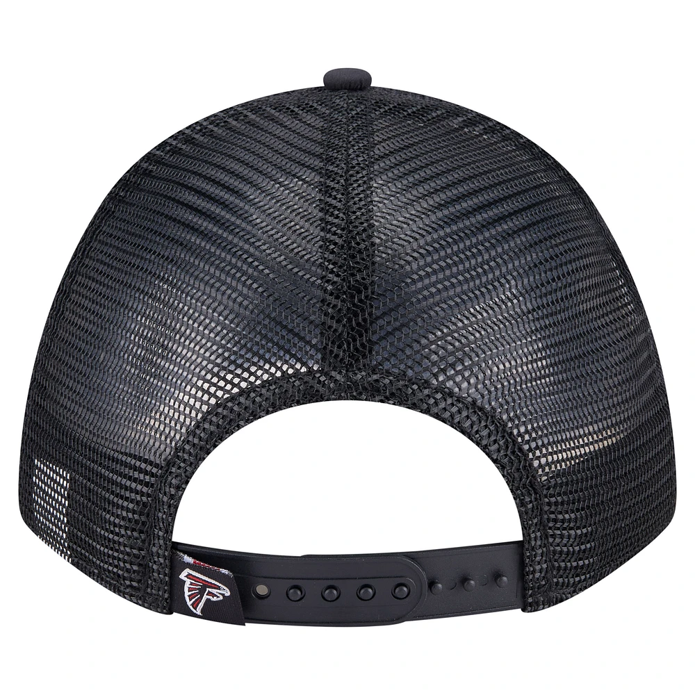 Casquette ajustable New Era noire Atlanta Falcons Active Minimalist M-Crown A-Frame 9FORTY pour homme