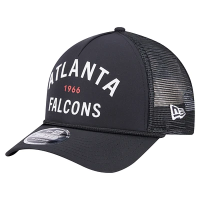 Casquette ajustable New Era noire Atlanta Falcons Active Minimalist M-Crown A-Frame 9FORTY pour homme