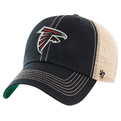 Men's '47  Black/Natural Atlanta Falcons Trawler Clean Up Trucker Adjustable Hat