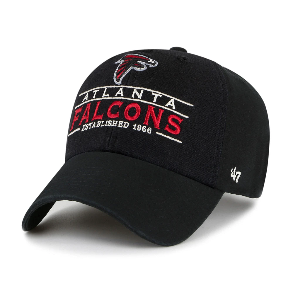 Casquette réglable '47 Atlanta Falcons Vernon Clean Up pour hommes, noire