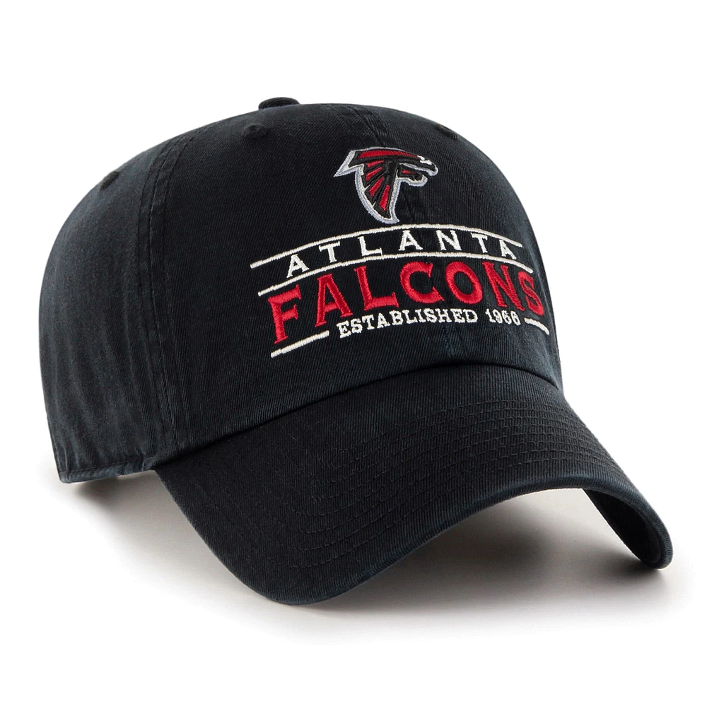 Men's '47 Black Atlanta Falcons Vernon Clean Up Adjustable Hat