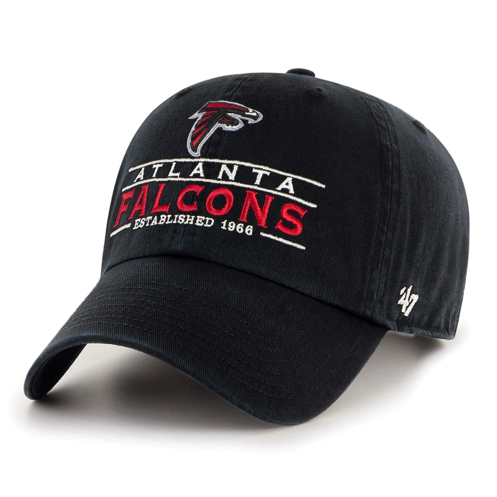 Men's '47 Black Atlanta Falcons Vernon Clean Up Adjustable Hat