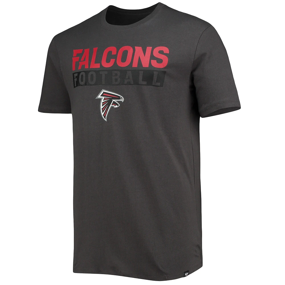 T-shirt Super Rival Atlanta Falcons Dark Ops '47 gris anthracite pour homme