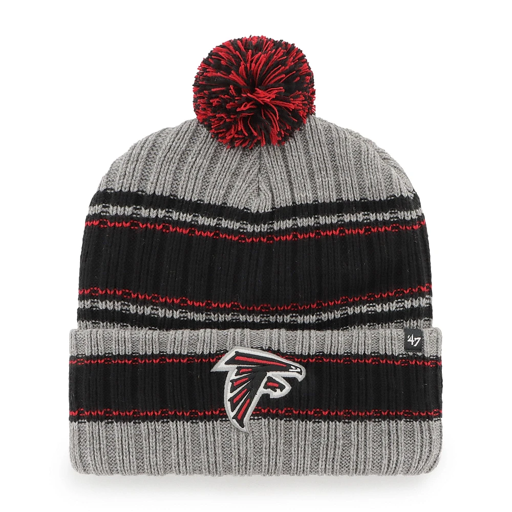 Bonnet en tricot à revers Rexford des Falcons d'Atlanta '47 Graphite pour homme avec pompon