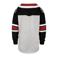 Men's '47 Gray/Black Atlanta Falcons Gridiron Lace-Up - Pullover Hoodie