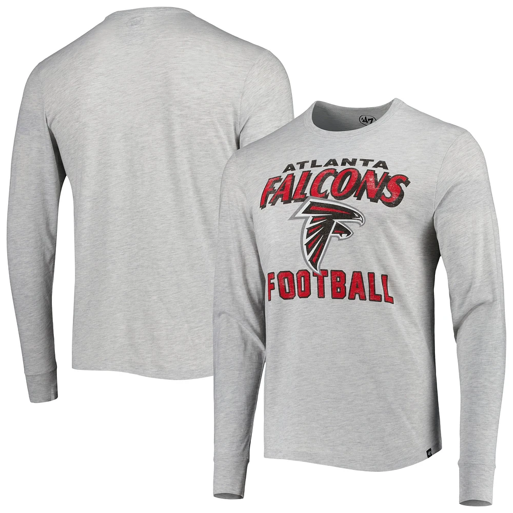 T-shirt à manches longues Atlanta Falcons Dozer Franklin '47 gris chiné pour homme