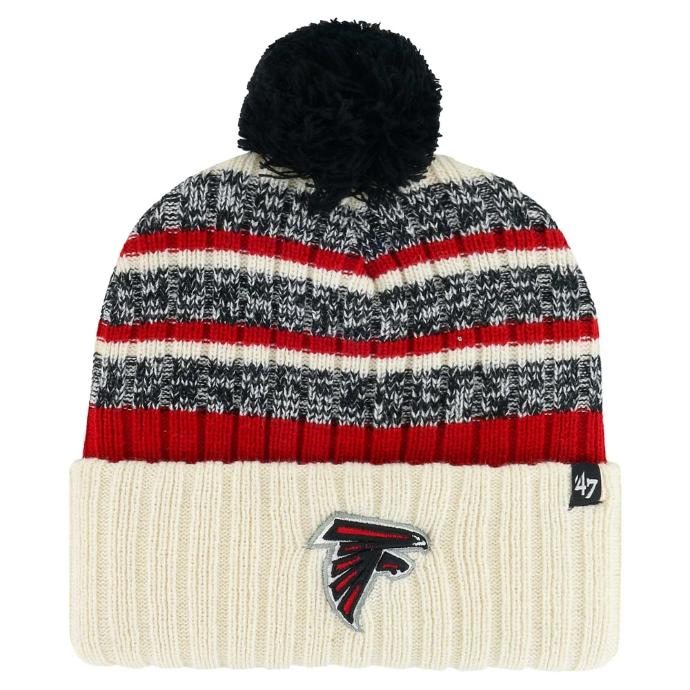 Men's '47  Natural Atlanta Falcons  Tavern Cuffed Knit Hat with Pom