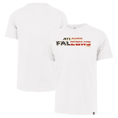 T-shirt blanc avec inscription drapeau Franklin des Falcons d'Atlanta '47 pour hommes