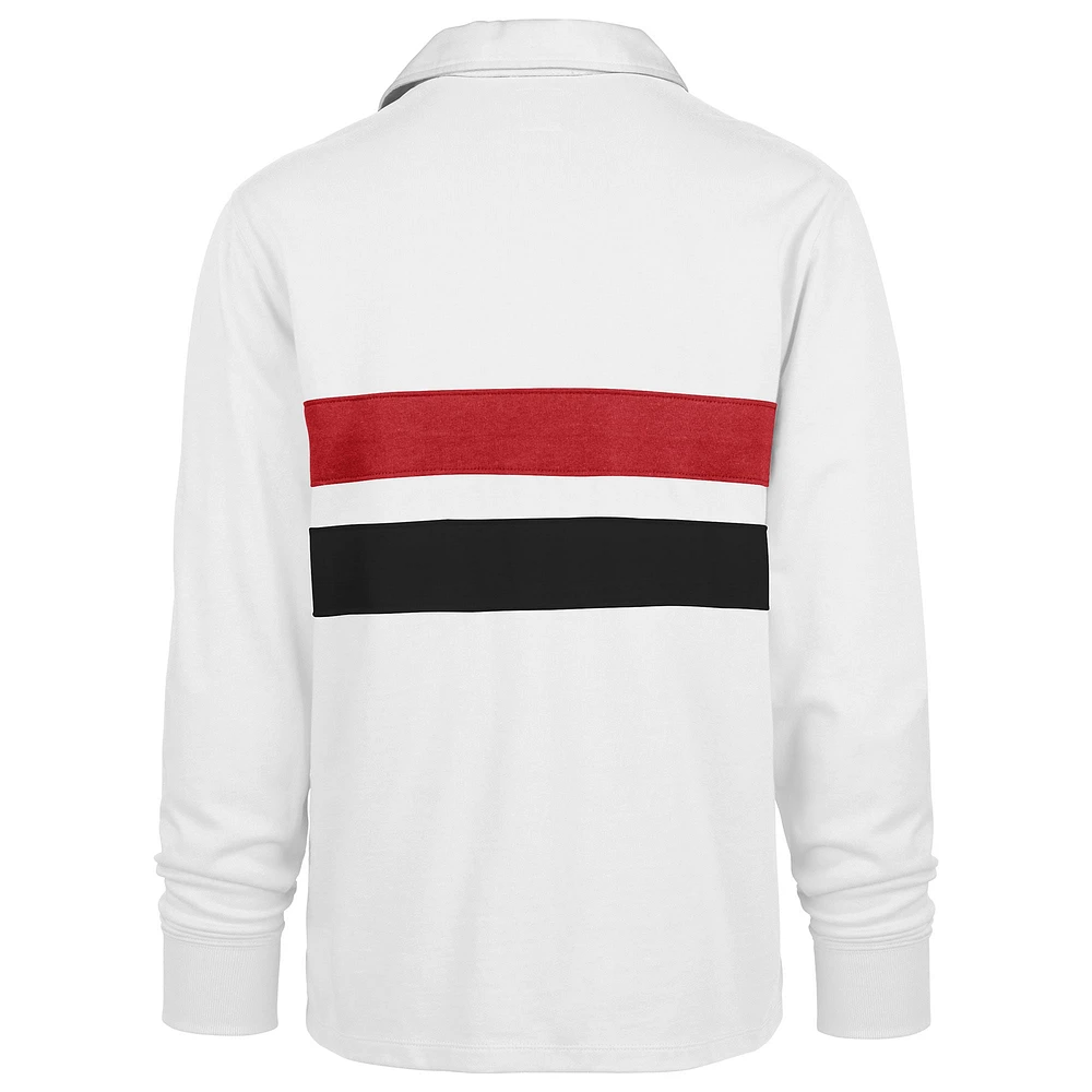 Polo de rugby à manches longues Knox Thames Sundays Clubhouse des Falcons d'Atlanta '47 pour homme blanc