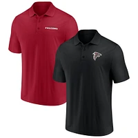 Men's Black/Red Atlanta Falcons Dueling Two-Pack Polo Set