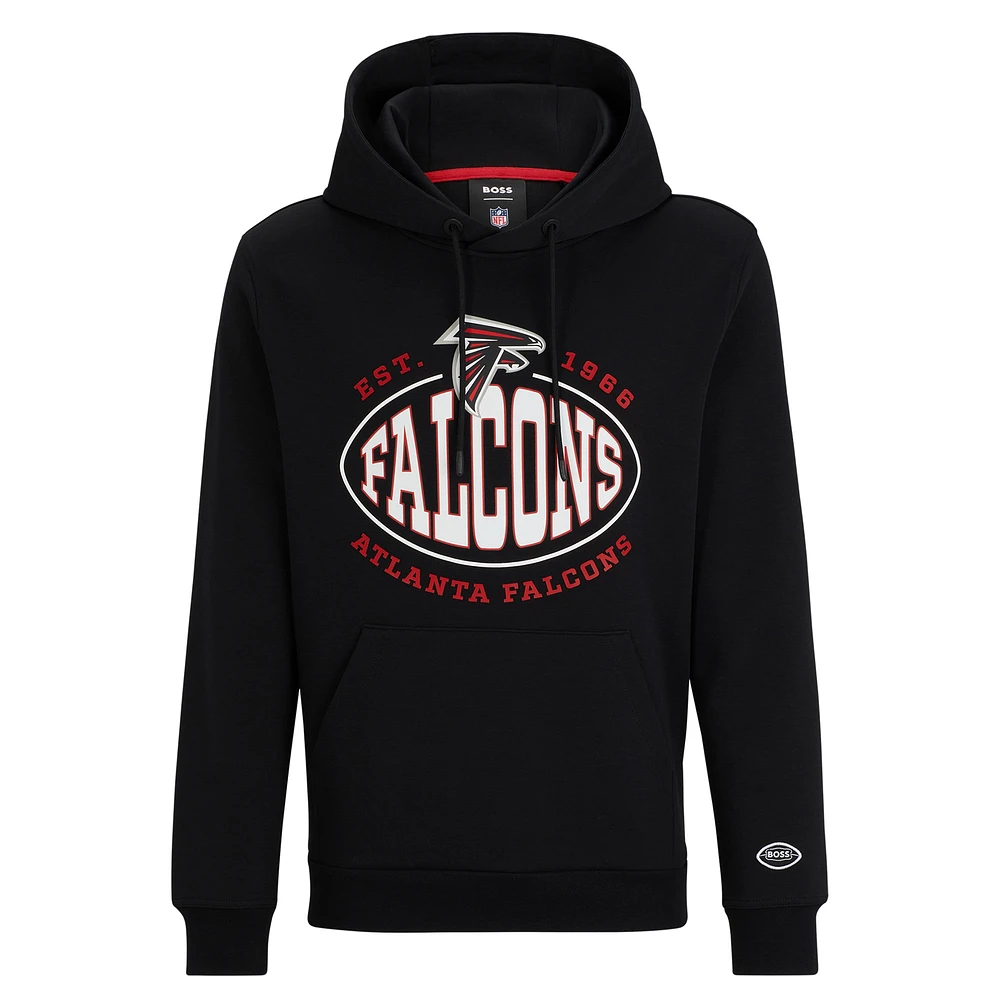 Sweat à capuche noir BOSS X NFL Atlanta Falcons Touchback pour hommes