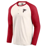 Men's Darius Rucker Collection by Fanatics Cream/Red Atlanta Falcons Raglan Henley T-Shirt