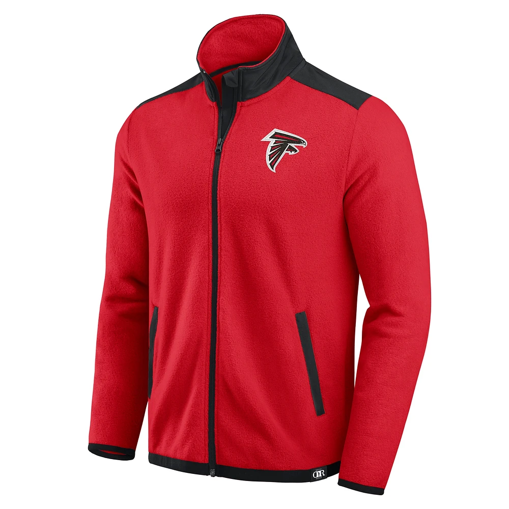 Veste polaire entièrement zippée à blocs de couleurs rouge Atlanta Falcons la collection Darius Rucker pour homme par Fanatics