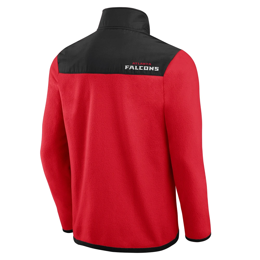 Veste polaire entièrement zippée à blocs de couleurs rouge Atlanta Falcons la collection Darius Rucker pour homme par Fanatics