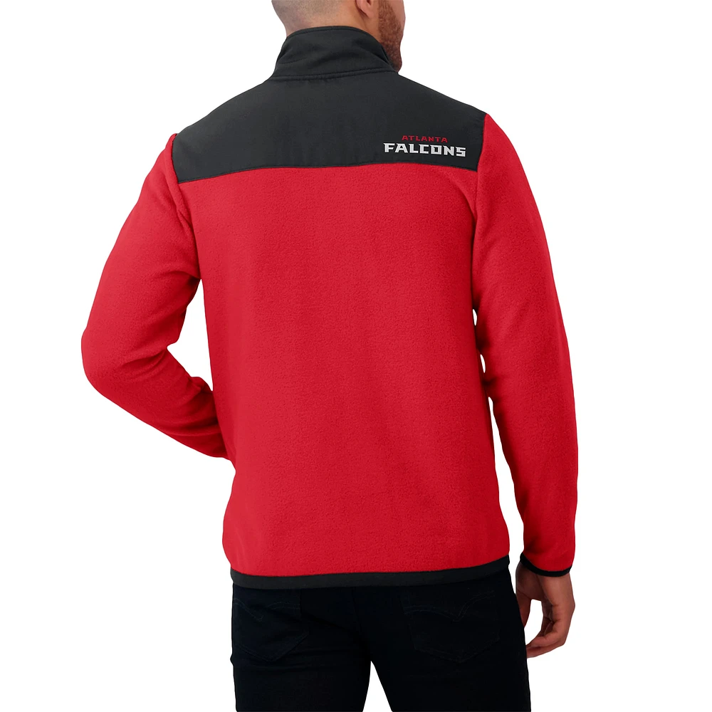 Men's Darius Rucker Collection by Fanatics Red Atlanta Falcons Color Block Polar Fleece Full-Zip Jacket