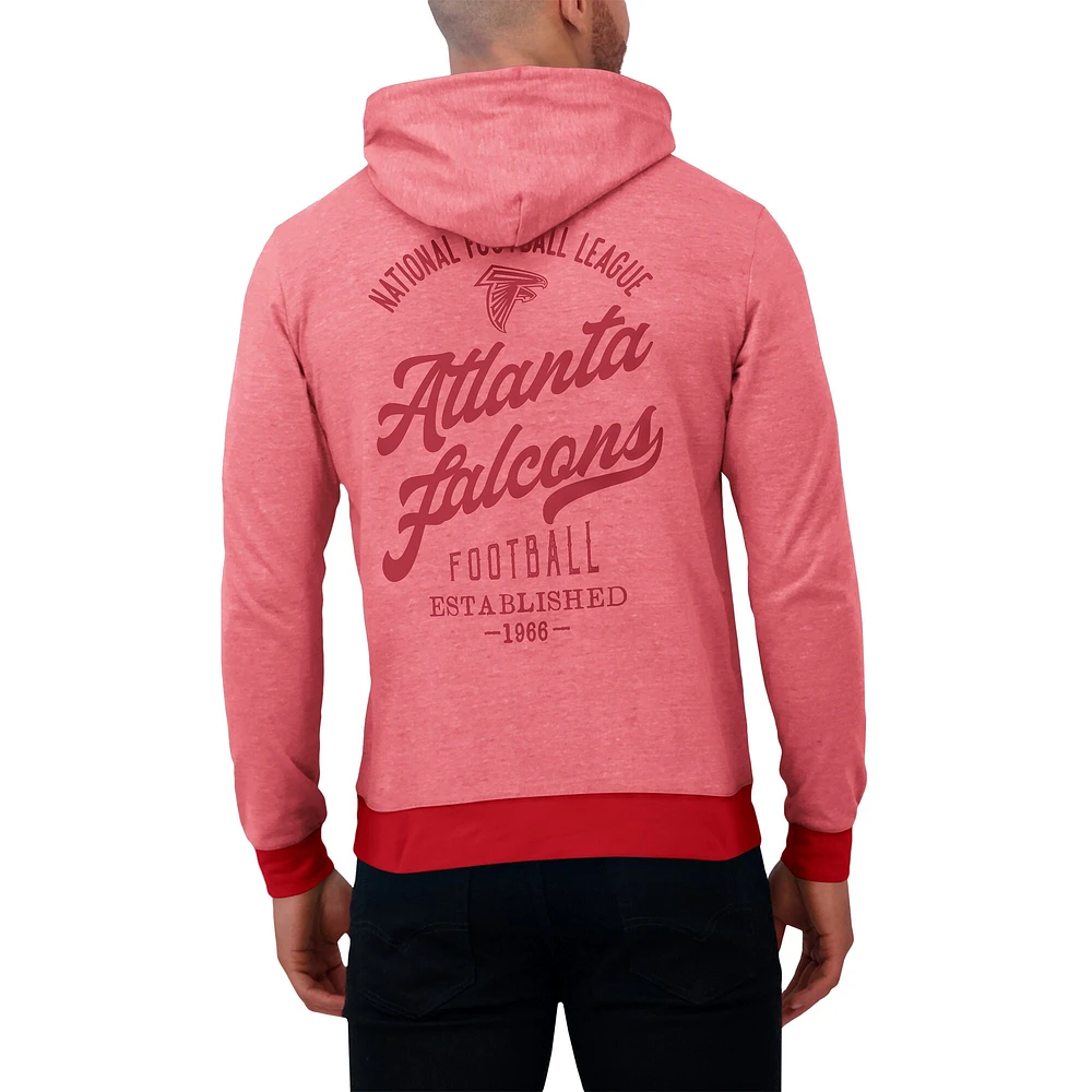 Men's Darius Rucker Collection by Fanatics Red Atlanta Falcons Tonal Knit Pullover Hoodie