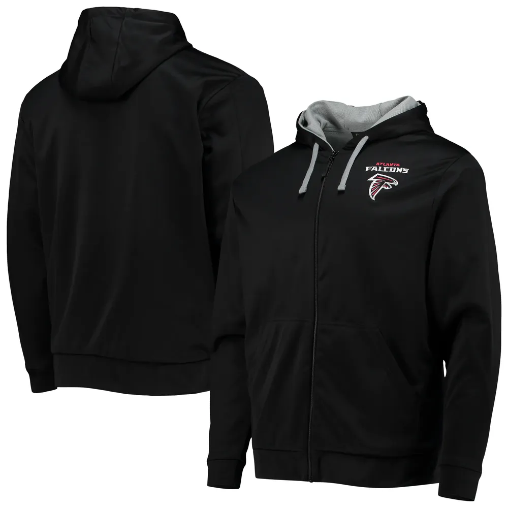 Chandail à capuchon glissière pleine longueur Dunbrooke Atlanta Falcons Apprentice pour homme, noir/gris