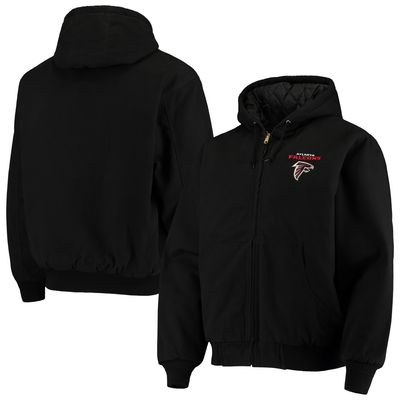 Men's Dunbrooke Black Atlanta Falcons Dakota Cotton Canvas Hooded Jacket