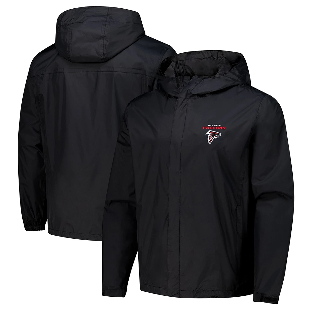 Veste à capuche entièrement zippée et imperméable Dunbrooke Black Atlanta Falcons Tropic pour homme