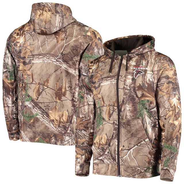 Sweat à capuche entièrement zippé Dunbrooke Realtree Camo Atlanta Falcons Trophy Tech Fleece pour homme