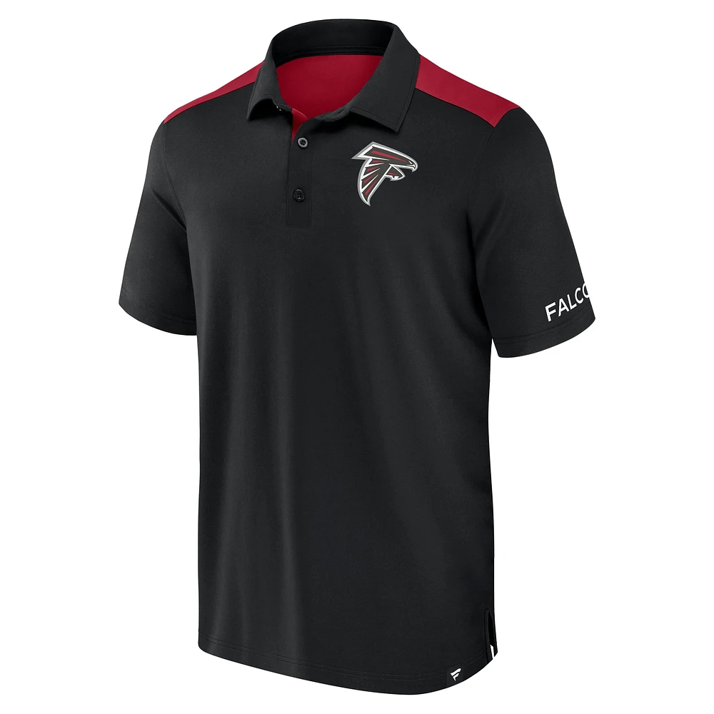 Men's Fanatics  Black/Red Atlanta Falcons Colorblock Polo