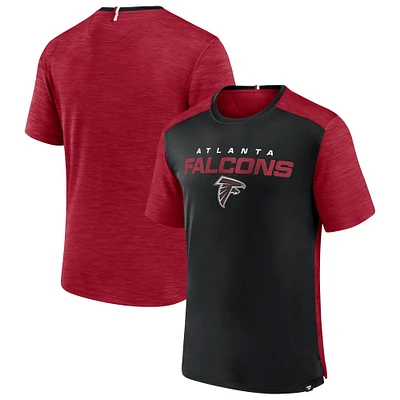 T-shirt Fanatics pour hommes noir/rouge Atlanta Falcons Defender Evo