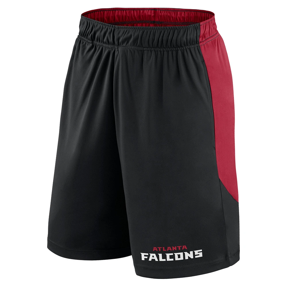 Short de lancement Fanatics noir/rouge pour homme des Atlanta Falcons