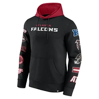 Men's Fanatics  Black/Red Atlanta Falcons Patched Out Pullover Hoodie