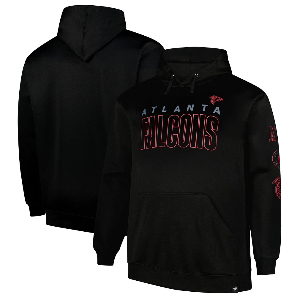 Men's Fanatics  Black Atlanta Falcons Big & Tall Fleece Pullover Hoodie