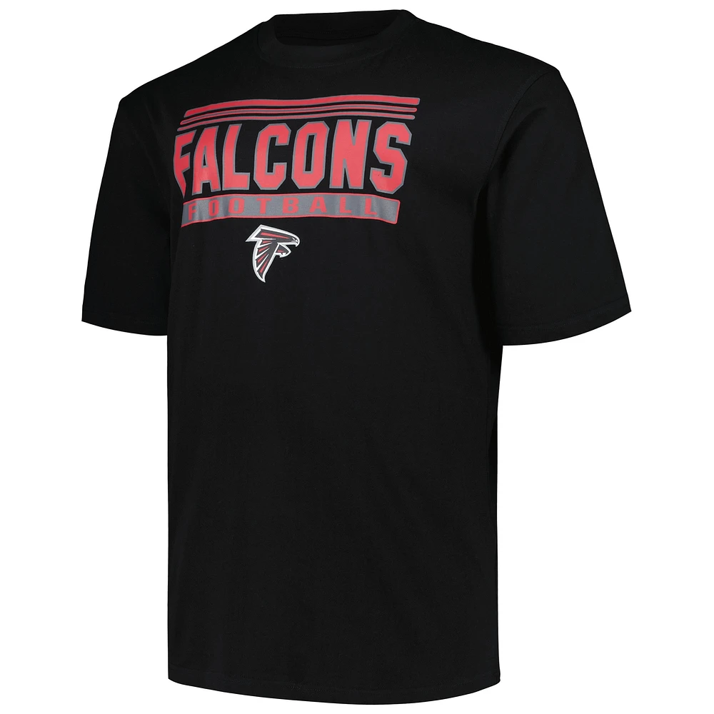 T-shirt pop noir Big & Tall Fanatics pour hommes des Falcons d'Atlanta