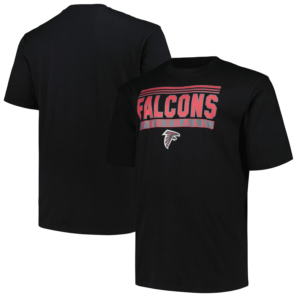 T-shirt pop noir Big & Tall Fanatics pour hommes des Falcons d'Atlanta