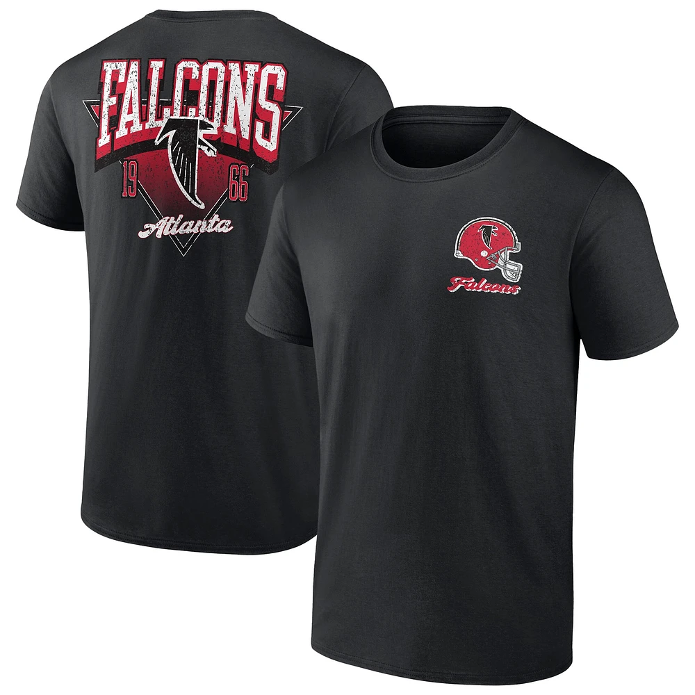 T-shirt rétro noir Fanatics pour hommes avec logo Atlanta Falcons Big & Tall