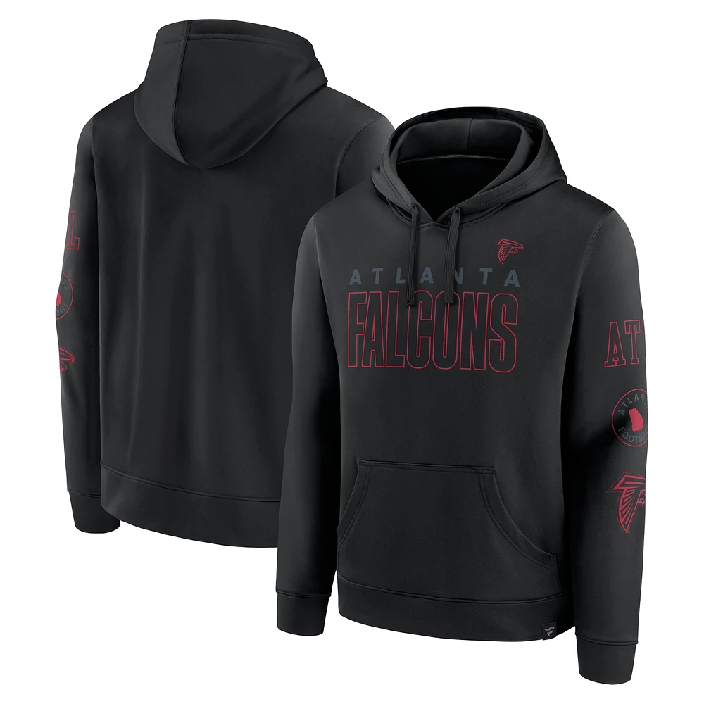 Sweat à capuche noir Atlanta Falcons Blackout Fanatics pour homme