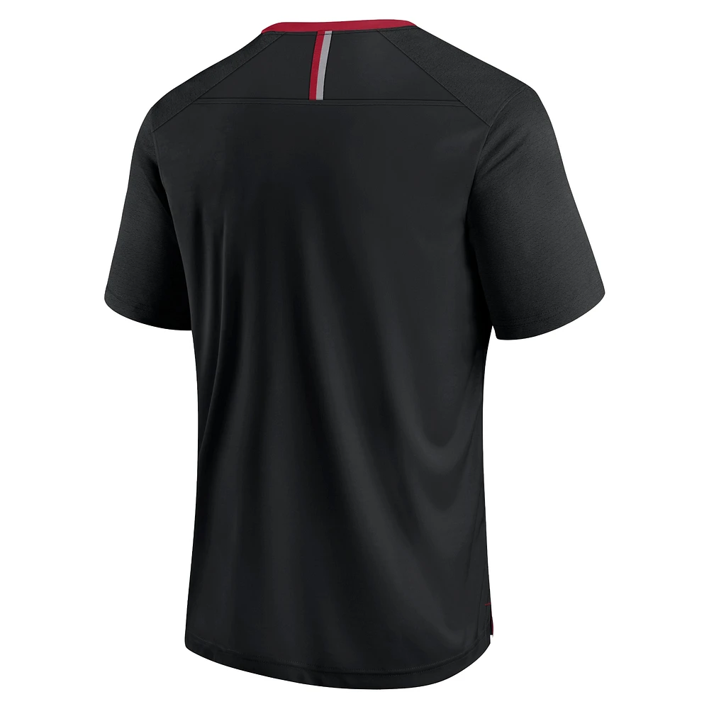 Men's Fanatics Black Atlanta Falcons Defender Fade Slant T-Shirt