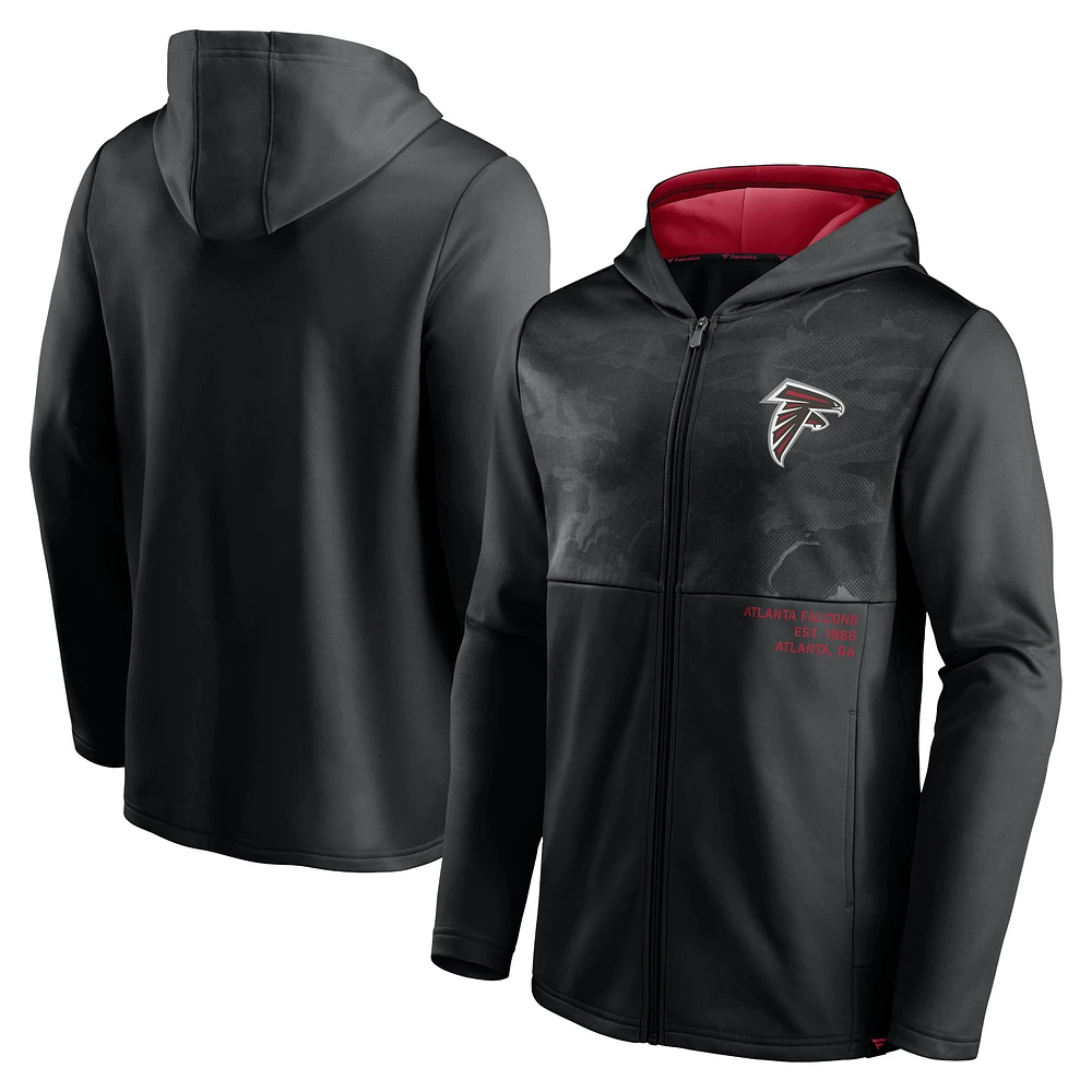 Veste à capuche et fermeture éclair complète Atlanta Falcons Defender pour homme de marque Fanatics noire