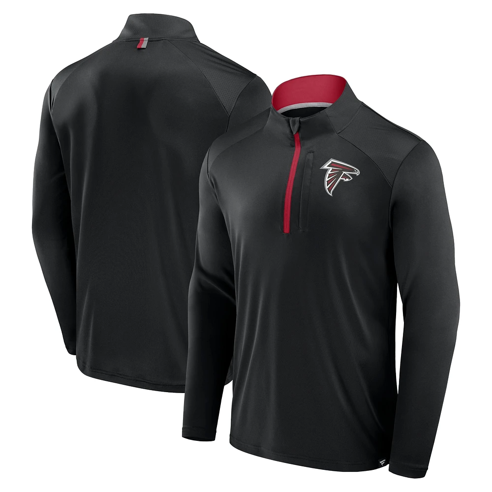 Veste à manches longues et fermeture éclair quart de tour Atlanta Falcons Defender Fanatics pour homme, noire