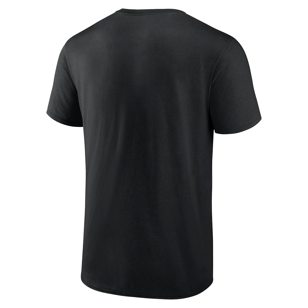 T-shirt noir fanatiques des Falcons d'Atlanta pour hommes