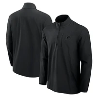 Pull Fanatics noir pour homme avec fermeture éclair quart de tour des Falcons d'Atlanta