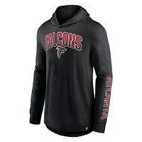 Men's Fanatics Black Atlanta Falcons Front Runner Long Sleeve Hooded T-Shirt