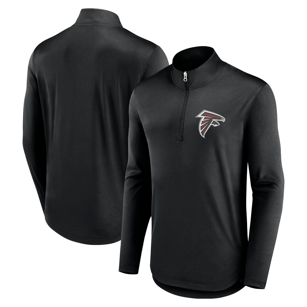 Men's Fanatics Black Atlanta Falcons Quarterback Quarter-Zip Top