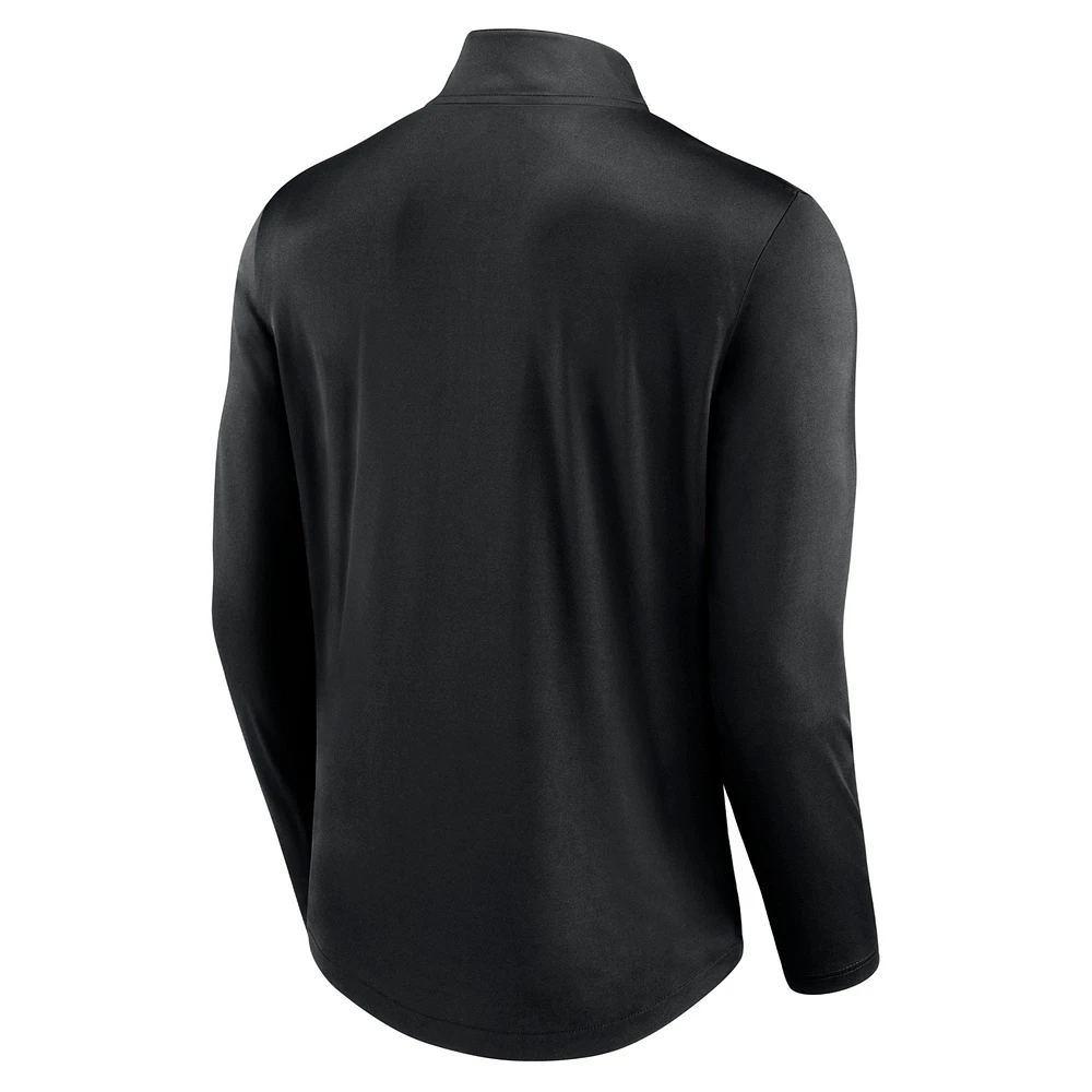 Men's Fanatics Black Atlanta Falcons Quarterback Quarter-Zip Top