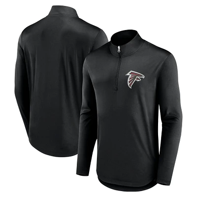 Men's Fanatics Black Atlanta Falcons Quarterback Quarter-Zip Top
