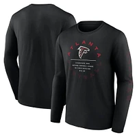 T-shirt noir à manches longues Fanatics Atlanta Falcons Stat Sheet pour hommes